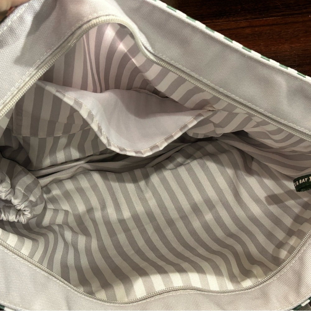 Striped Green and Blue Beach Bag - Picture 4 of 6